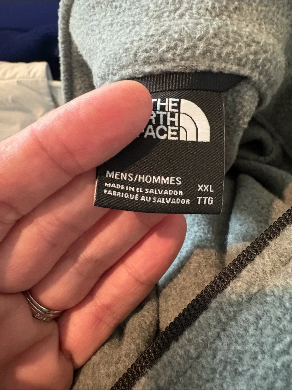 The North Face Men’s Anchor Gray Full-Zip Fleece Jacket with Black Zip XXL